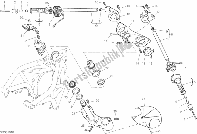 Wszystkie części do Kierownica I Elementy Steruj? Ce Ducati Supersport S Brasil 937 2020